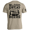 Tan crewneck T-shirt with large back graphic print