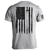 Sport gray T-shirt with patriotic flag and beer graphic on the back