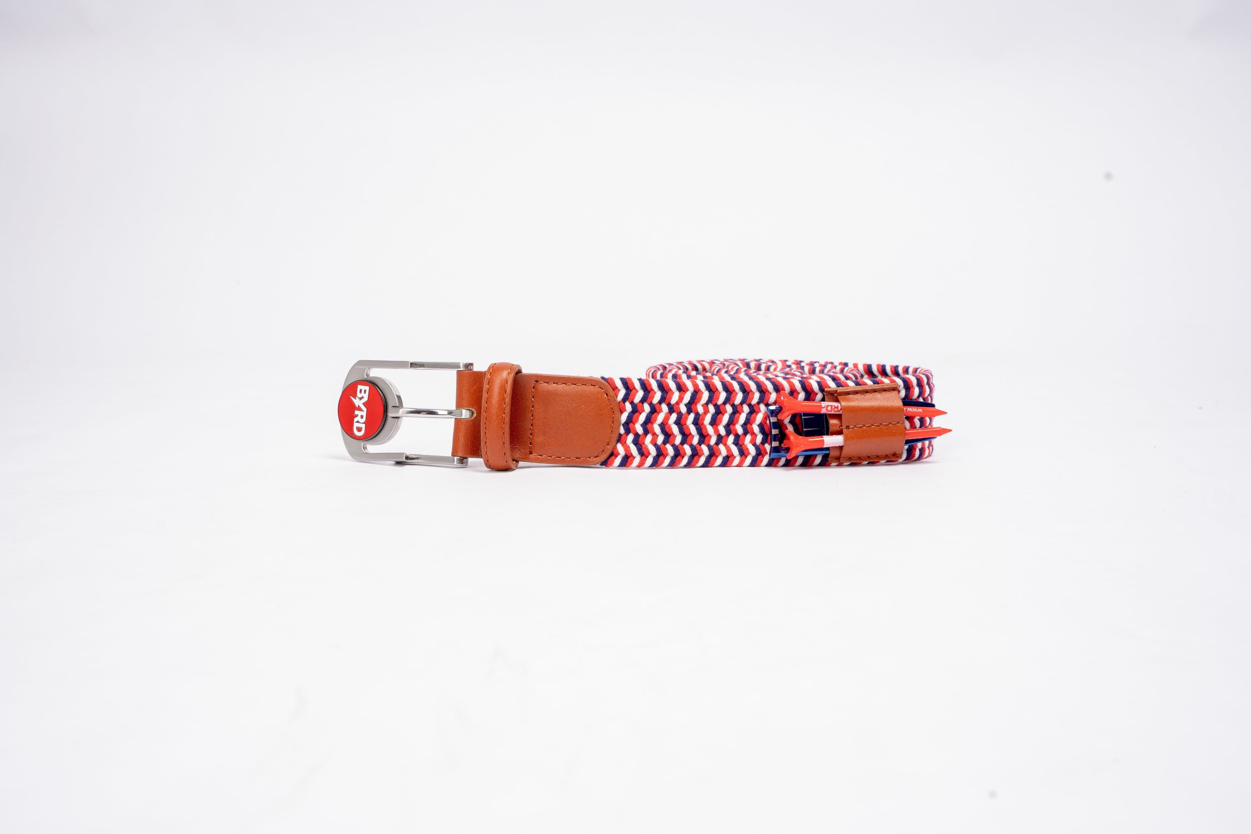THE BRAIDED BYRD GOLF BELT ♠ Red/White/Blue