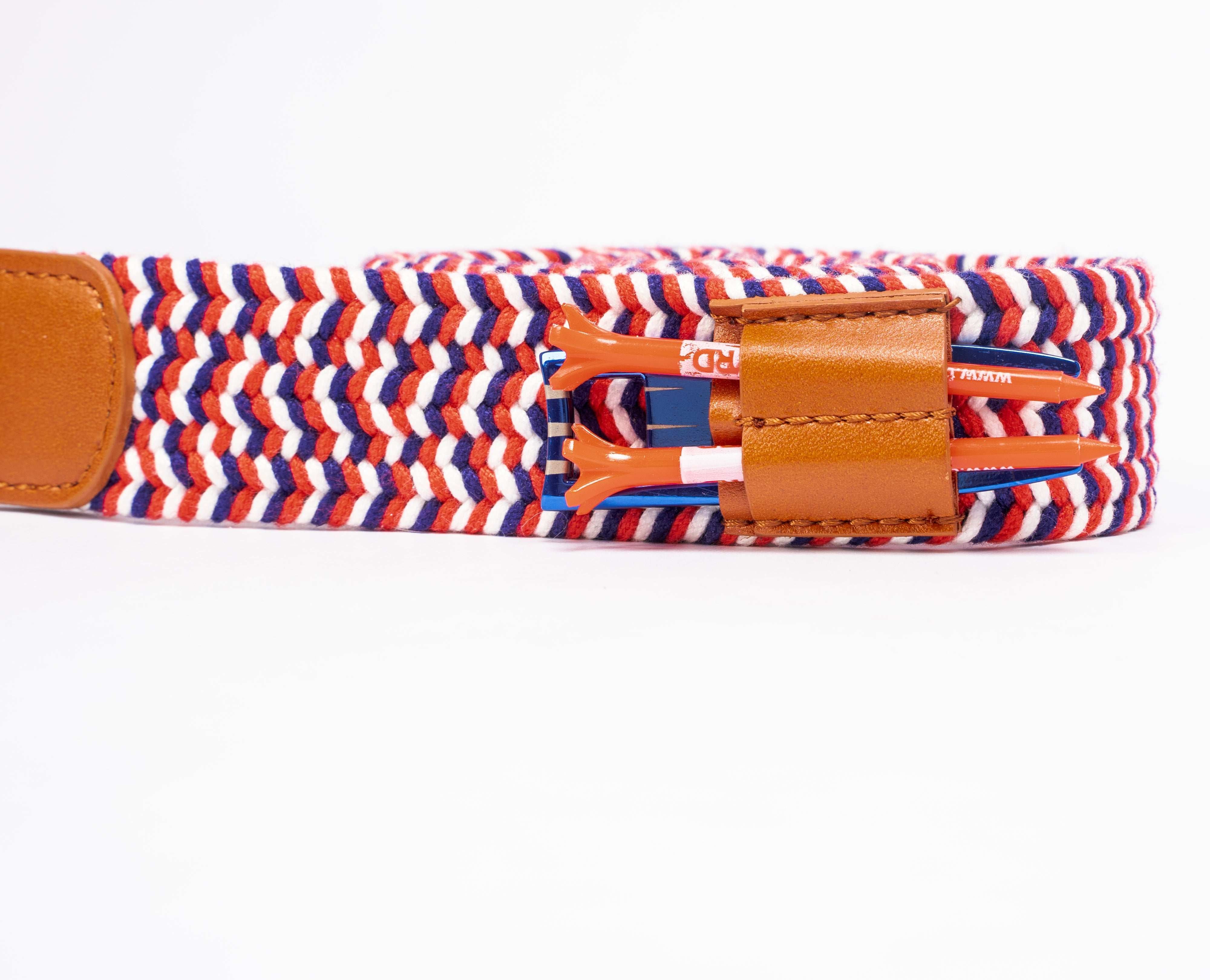 THE BRAIDED BYRD GOLF BELT ♠ Red/White/Blue