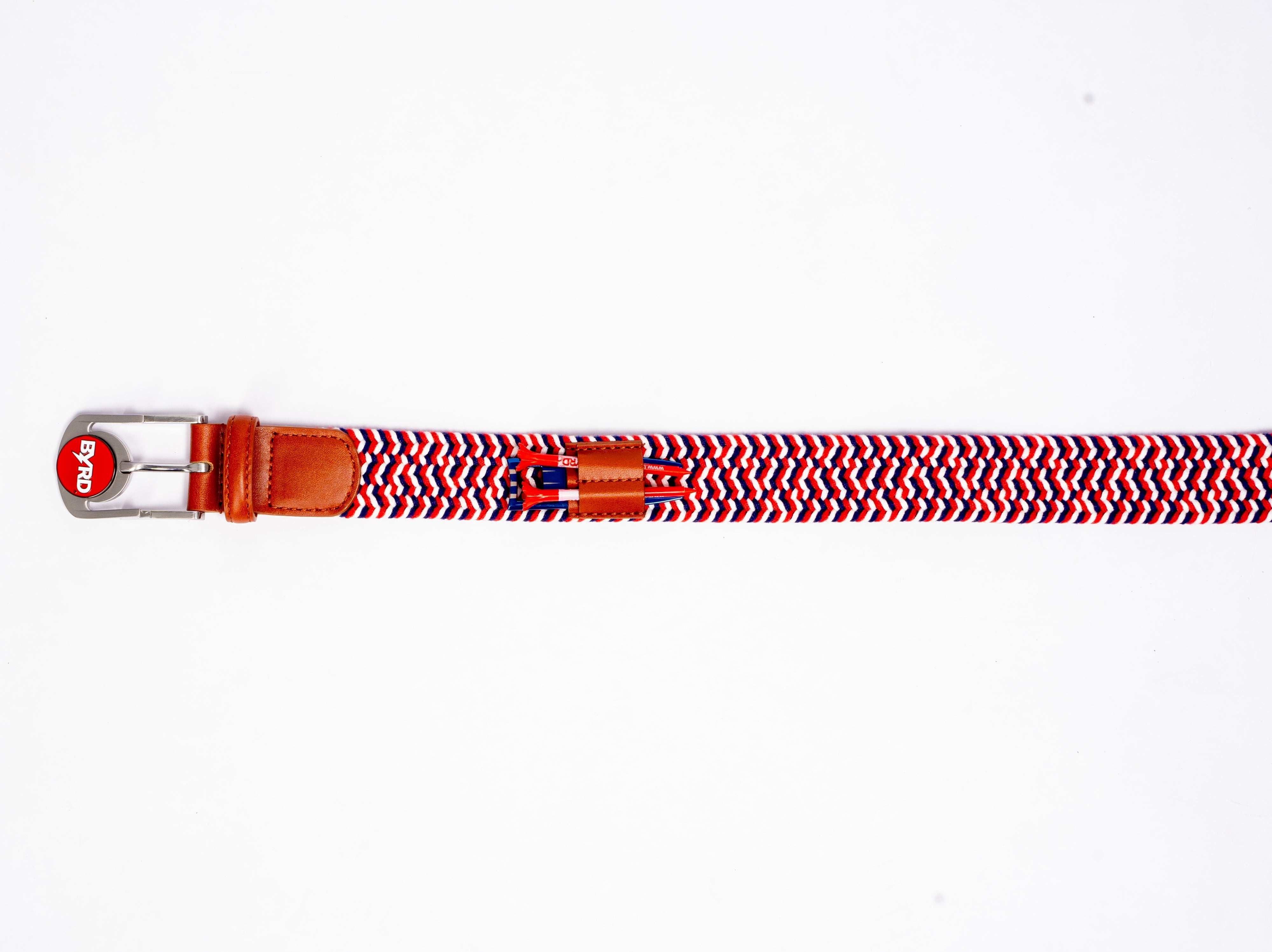 THE BRAIDED BYRD GOLF BELT ♠ Red/White/Blue