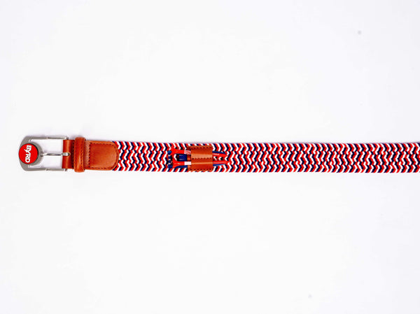 THE BRAIDED BYRD GOLF BELT ♠ Red/White/Blue