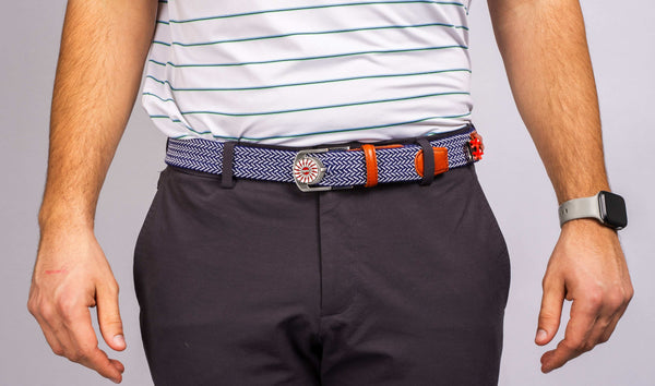 THE BRAIDED BYRD GOLF BELT ♠ Blue/White