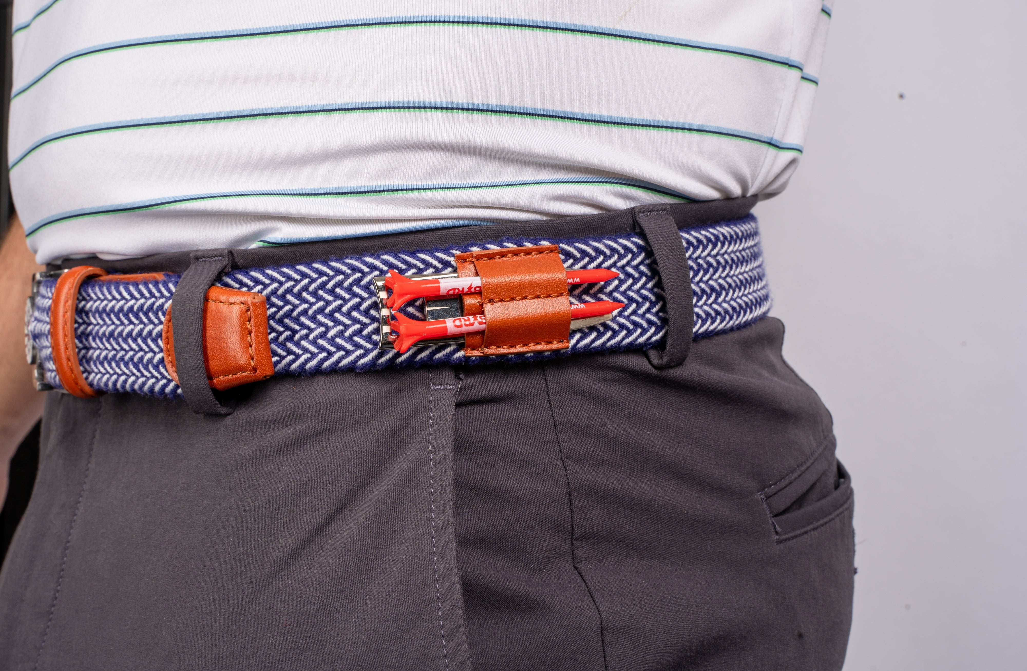 THE BRAIDED BYRD GOLF BELT ♠ Blue/White