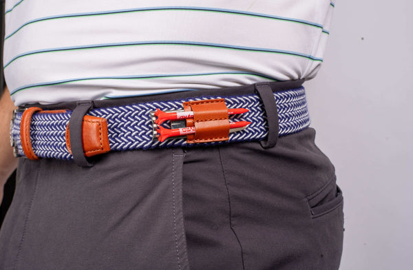 THE BRAIDED BYRD GOLF BELT ♠ Blue/White