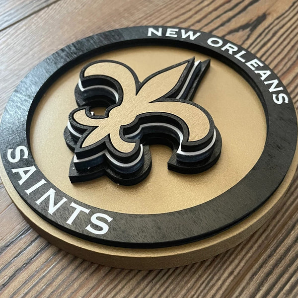 New Orleans Saints - Layered Wood Sign For the Sports Lover Arizona Copper Beard