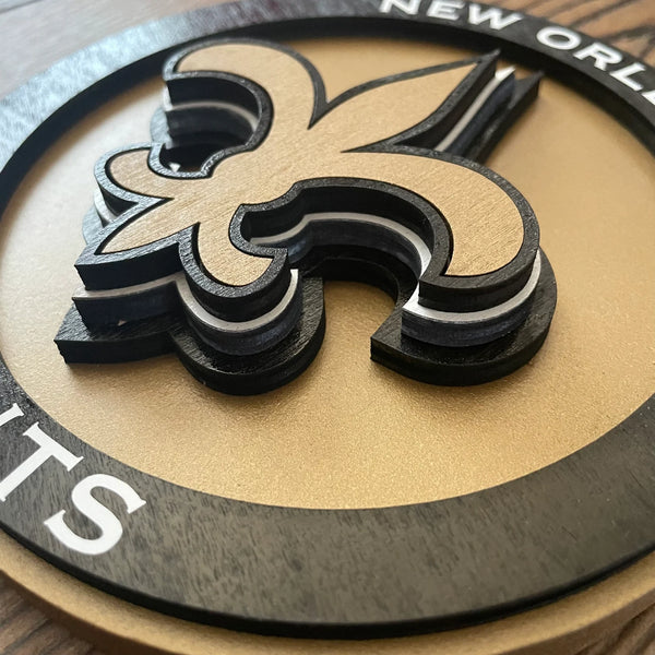 New Orleans Saints - Layered Wood Sign For the Sports Lover Arizona Copper Beard