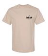 Sand short-sleeve tee with small chest logo graphic