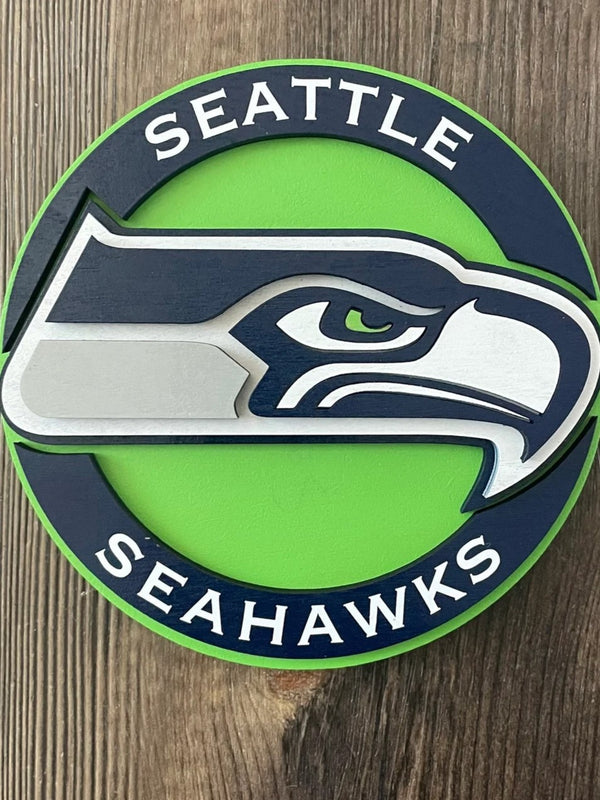 Seattle Seahawks - Layered Wood Sign For the Sports Lover Arizona Copper Beard