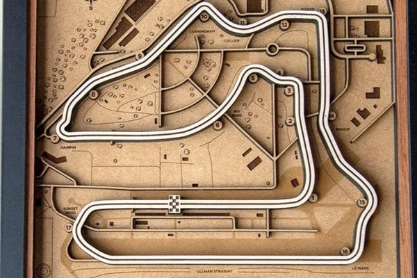 Sebring International Raceway - 3D Wood Track Map