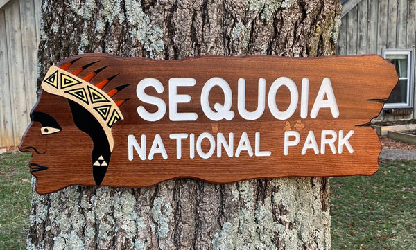 Sequoia National Park – Wood Replica Entrance Sign For the Outdoorsman Tiny Wooden Signs