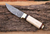 Skinner Knife - Damascus Steel – Bone Handle For the Outdoorsman Orklo Knives