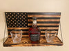 Whiskey Bottle Rack - Black and Burnt Wood For the Bar 13 Stripes