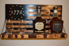 Whiskey Bottle Rack - 1776 Black and Burnt Wood For the Bar 13 Stripes