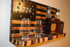 Whiskey Bottle Rack - 1776 Black and Burnt Wood For the Bar 13 Stripes