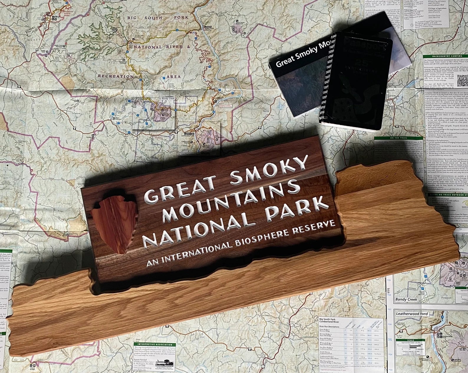 Great Smoky Mountains National Park – Wood Replica Entrance Sign For the Outdoorsman Tiny Wooden Signs
