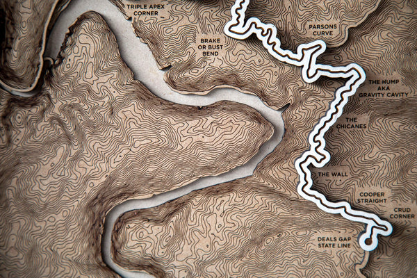 Tail of the Dragon - 3D Wood Track Map For the Gear Head Karta Trek