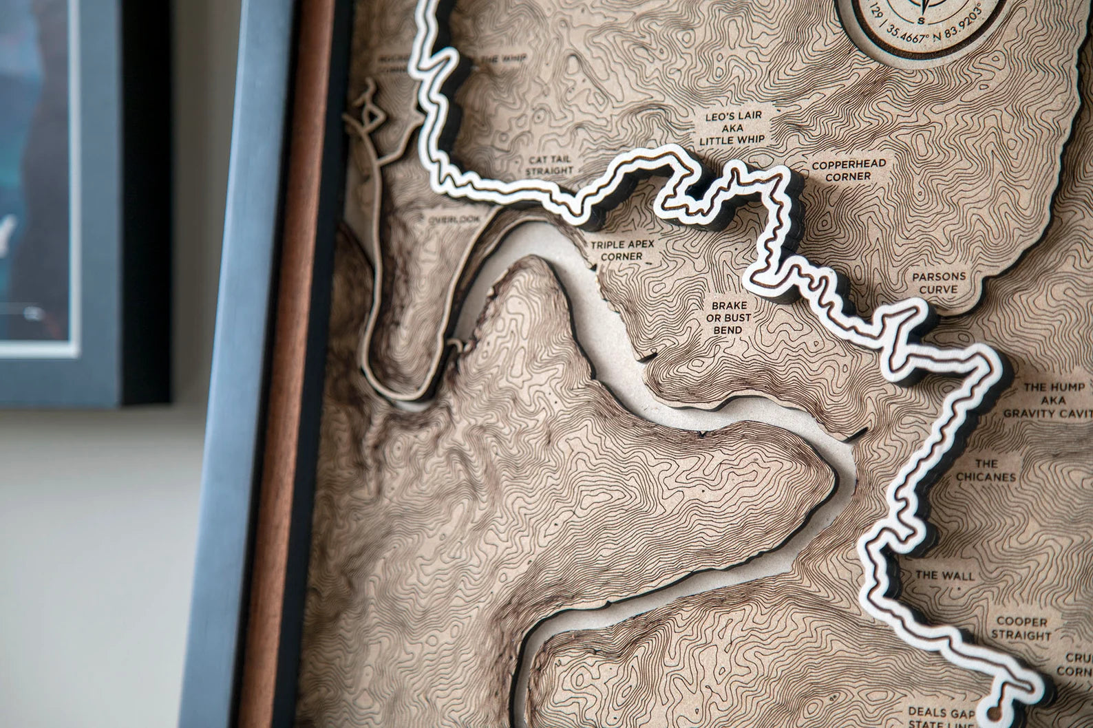 Tail of the Dragon - 3D Wood Track Map For the Gear Head Karta Trek