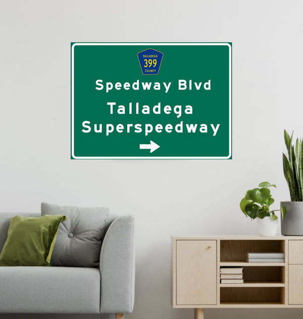 Talladega Superspeedway – Metal Highway Sign For the Sports Lover 