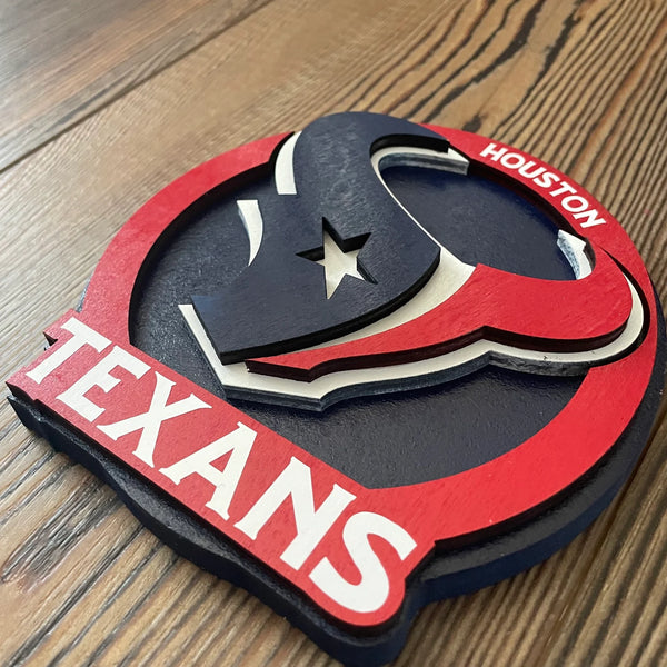 Houston Texans - Layered Wood Sign For the Sports Lover Arizona Copper Beard