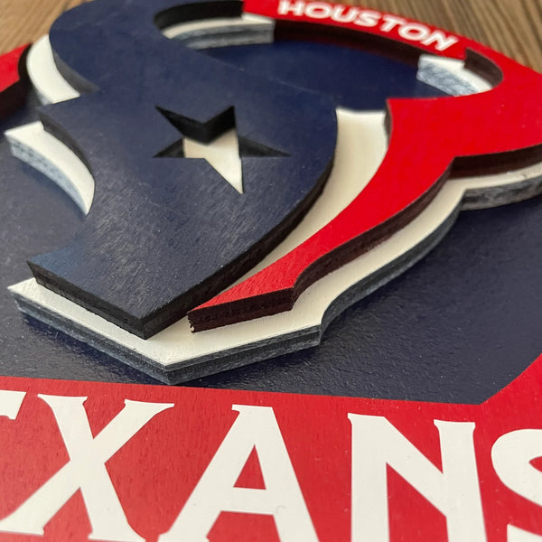 Houston Texans - Layered Wood Sign For the Sports Lover Arizona Copper Beard