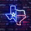 Texas Map with Lone Star Beer Neon Signs Light