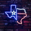 Texas Map with Lone Star Beer Neon Signs Light