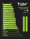 Tübr Gordo cigar size guide chart with gauge and length chart for multiple cigar sizes