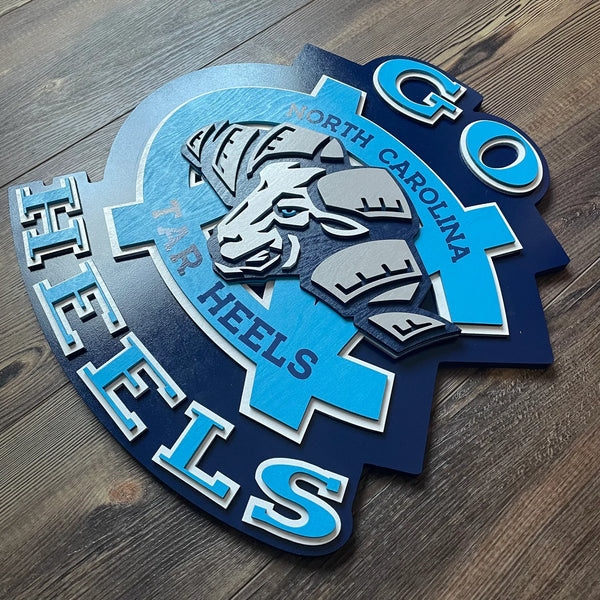 University of North Carolina Tarheels- Layered Wood Sign For the Sports Lover Arizona Copper Beard