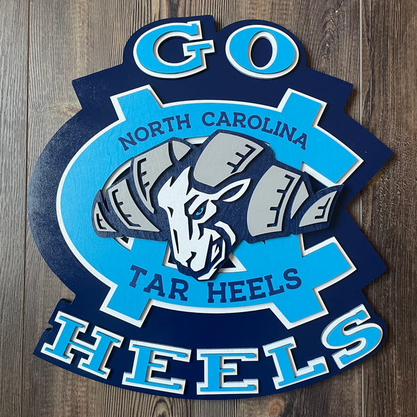 University of North Carolina Tarheels- Layered Wood Sign For the Sports Lover Arizona Copper Beard
