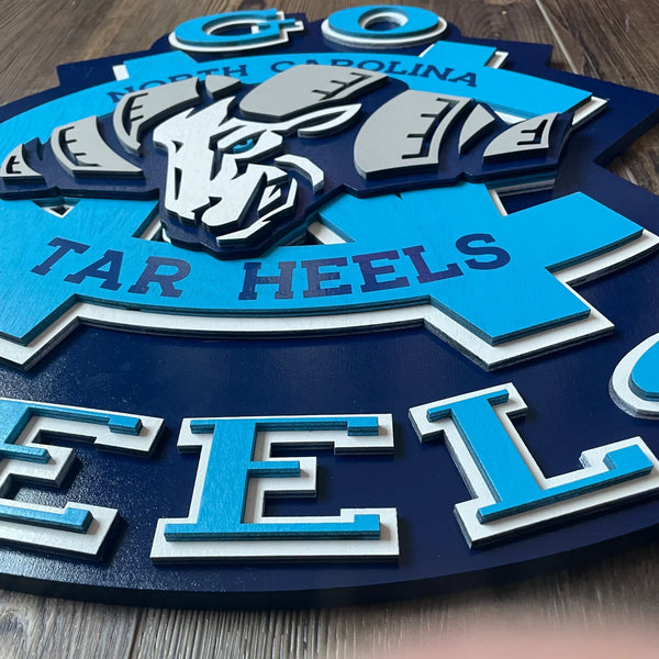 University of North Carolina Tarheels- Layered Wood Sign For the Sports Lover Arizona Copper Beard