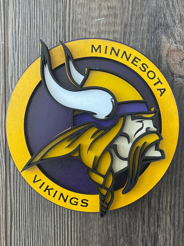 Minnesota Vikings - Layered Wood Sign For the Sports Lover Arizona Copper Beard