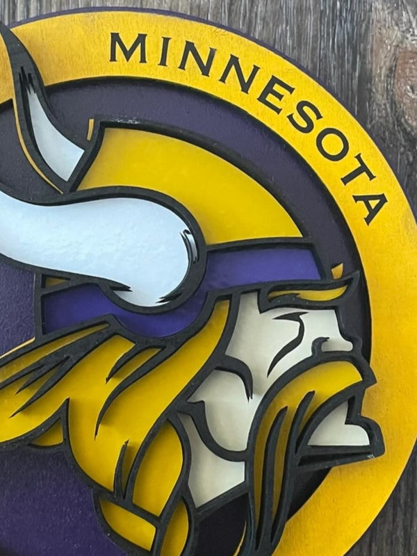 Minnesota Vikings - Layered Wood Sign For the Sports Lover Arizona Copper Beard