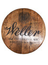 Weller barrel top wall hanging with rustic wood and Weller script logo