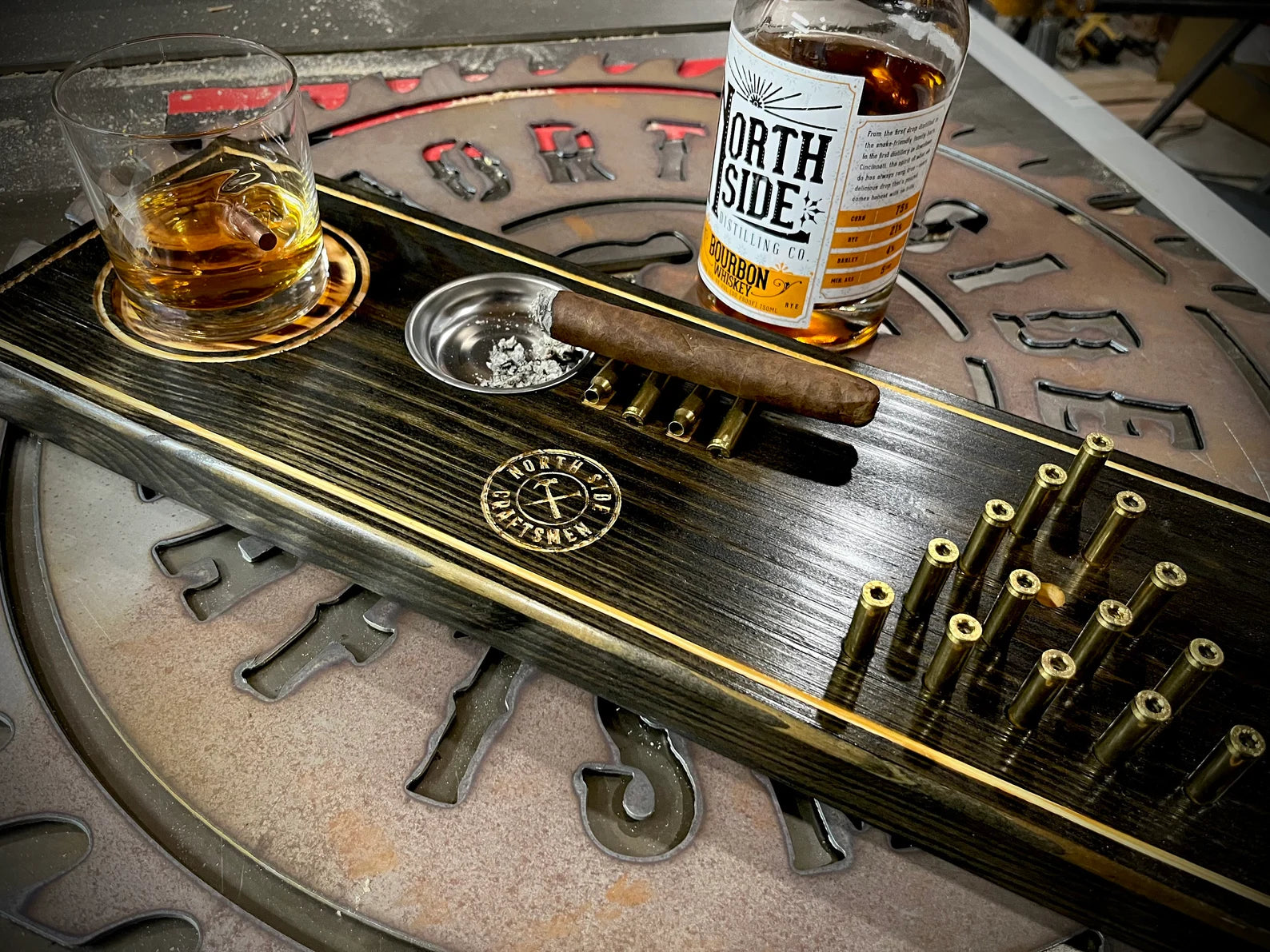 The Whiskey Shooter - Cigar, Bourbon and Peg Jump For the Bar Northside Craftsmen