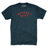 Midnight navy crewneck T-shirt with Whiskey Bent logo centered on chest
