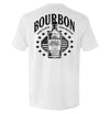 Light grey back graphic T-shirt with bottle and stars emblem, short sleeves