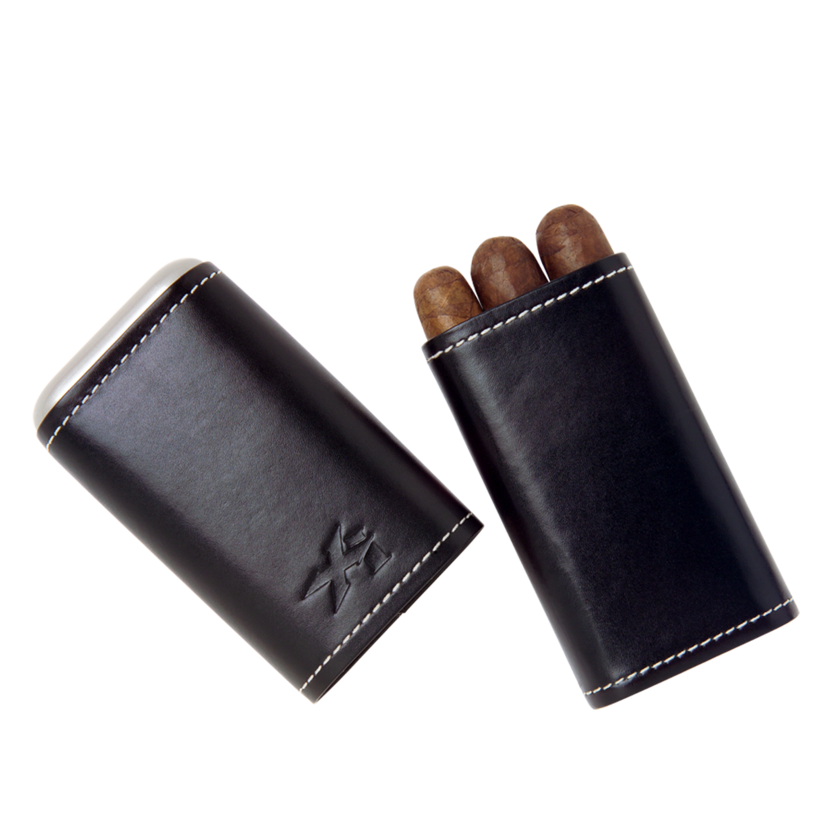 Xikar Envoy Triple Cigar Case For the Bar Quality Importers Black Leather