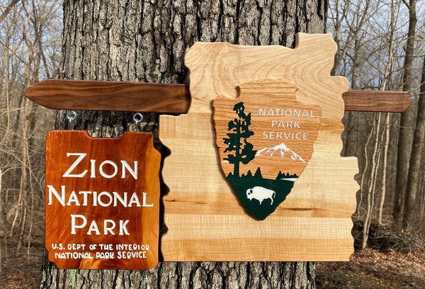 Zion National Park – Wood Replica Entrance Sign For the Outdoorsman Tiny Wooden Signs