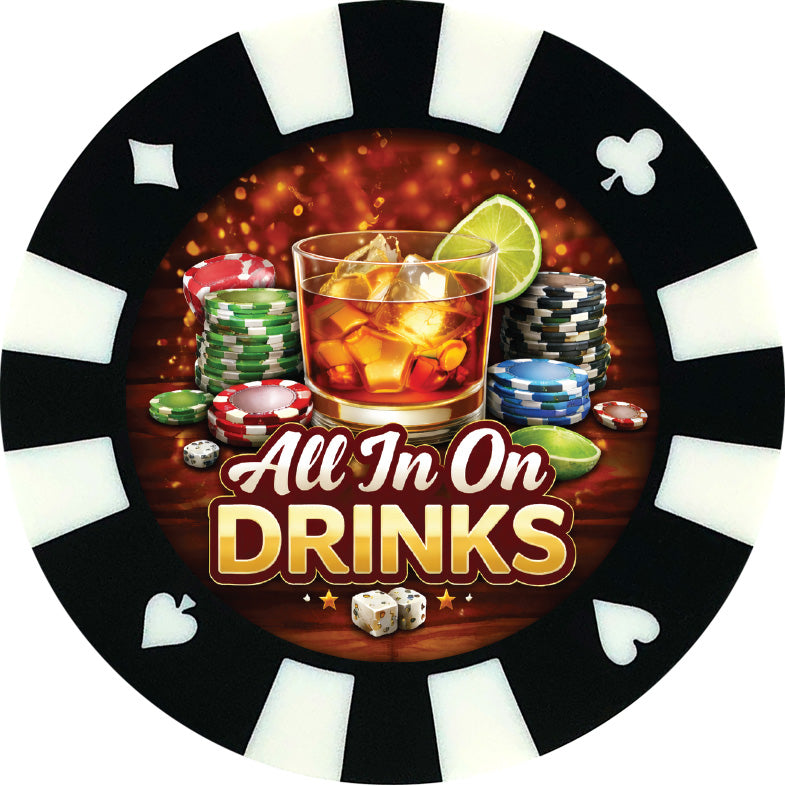 Poker Chip Drink Coasters – Giant Casino-Style Poker Coasters