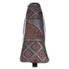 Black-and-gray putter cover with brown Aztec-style patterns and white border