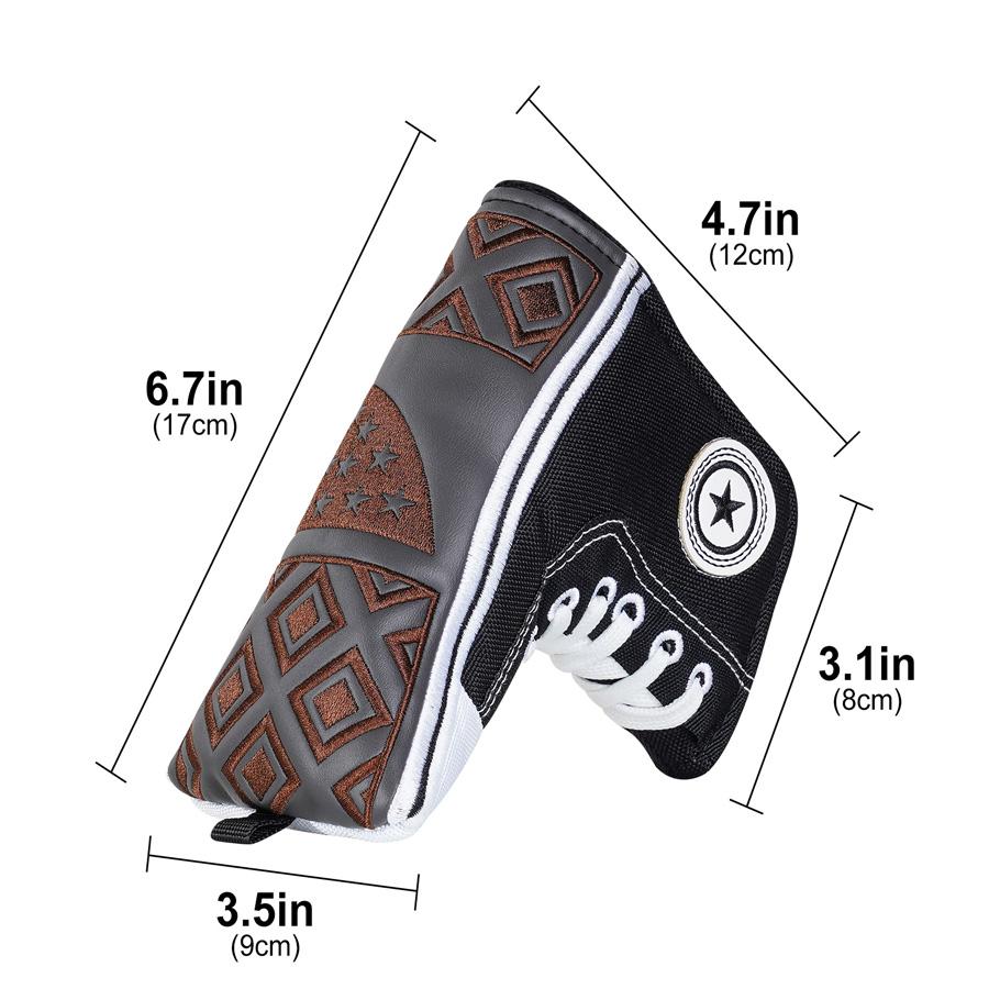 Putter cover size: 6.7 in tall, 4.7 in wide, 3.1 in depth, 3.5 in base