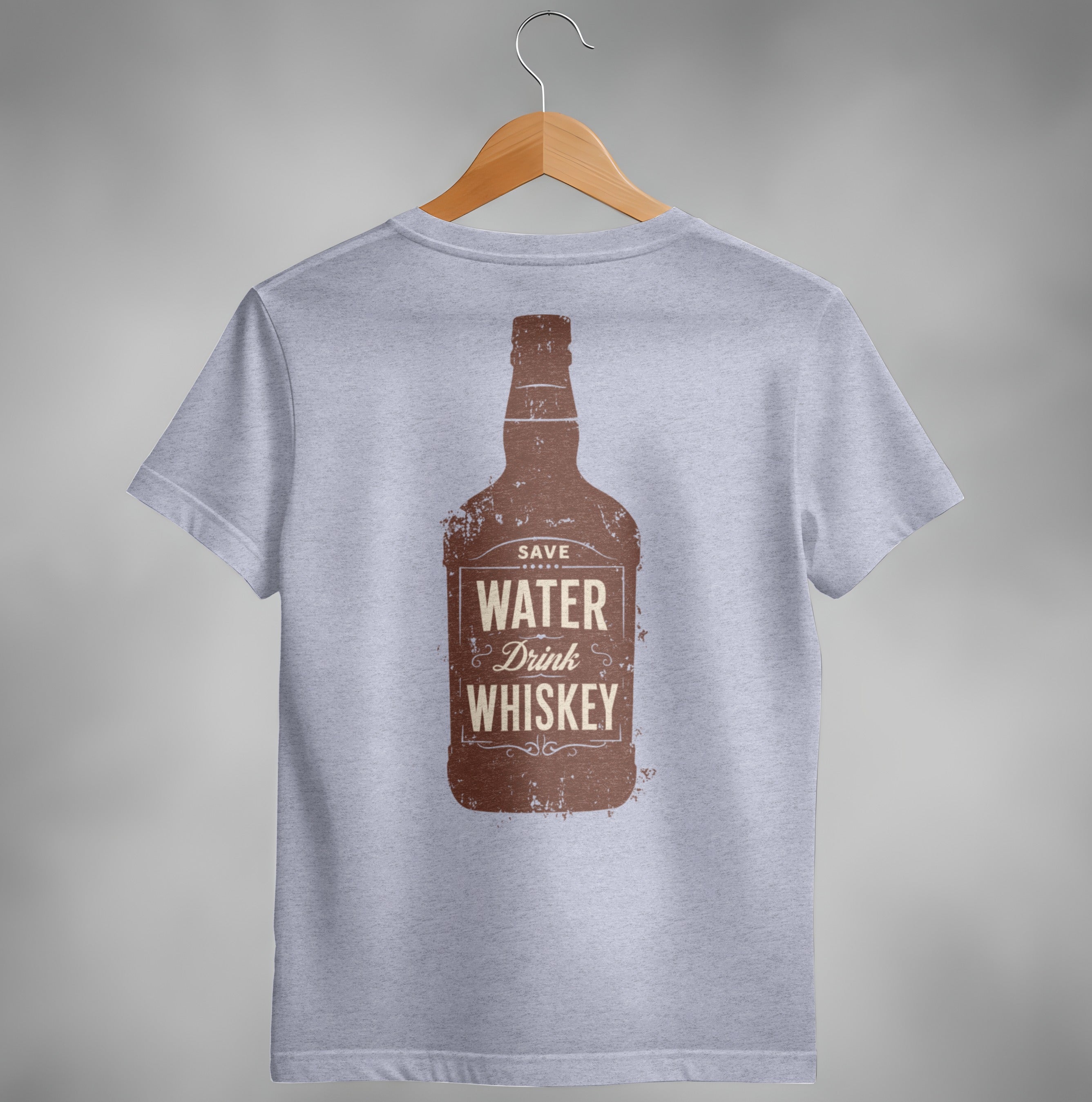 Save Water Drink Whiskey Funny Saying Graphic Bottle T-Shirt