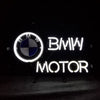 BMW MOTOR neon sign light with circular logo badge and glowing outline tubes