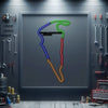 Metal neon race track wall sign showing Virginia International Raceway outline, multicolor.