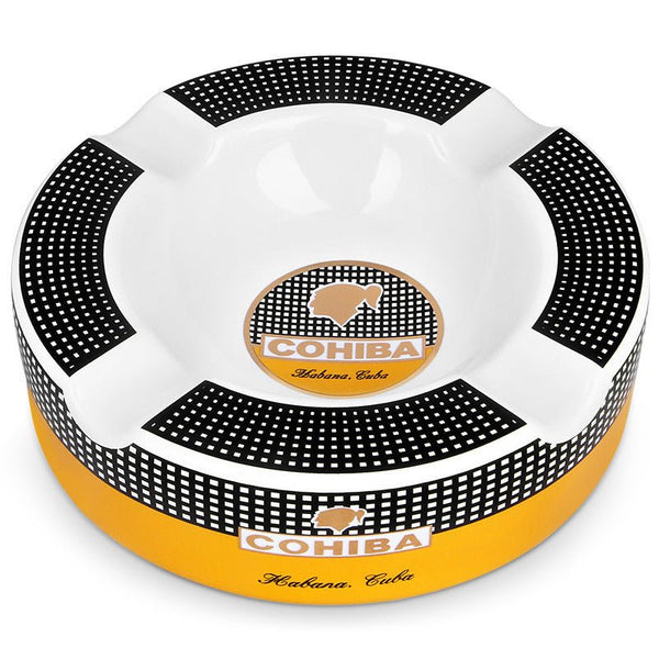 Cohiba-Style 4-Rest Ceramic Cigar Ashtray (Round, Luxury Finish)