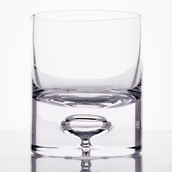 Crystal Bubble Heavy Base Whiskey Glass Tumbler - Set of 4 (9.5oz) For the Bar Lemonsoda