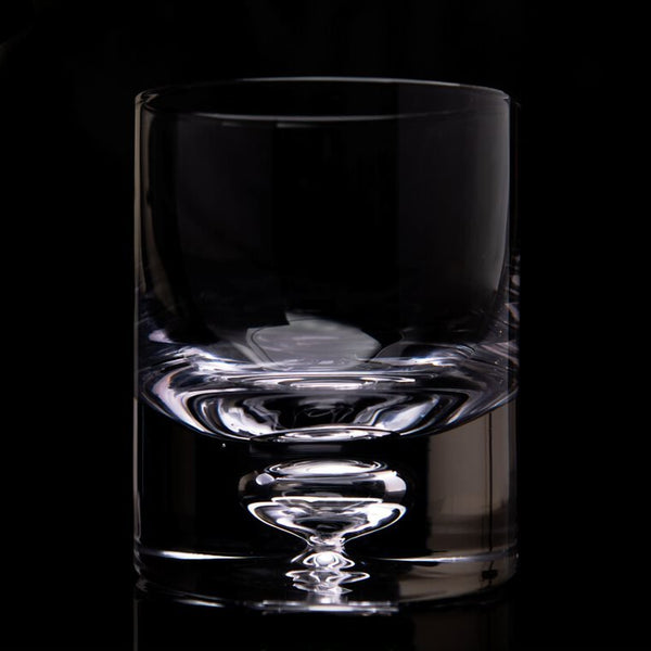 Crystal Bubble Heavy Base Whiskey Glass Tumbler - Set of 4 (9.5oz) For the Bar Lemonsoda