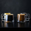 Double Walled Glass Coffee Drink Mug with Handle - Set of 4 - 8.5oz For the Bar Lemonsoda