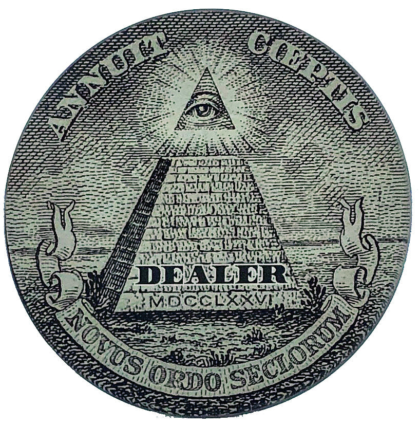 Crystal Poker Dealer Buttons - Eye Of Providence